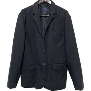Gap Men’s Black Wool Peacoat Buttons US Size XL Mid Length Button Sleeves